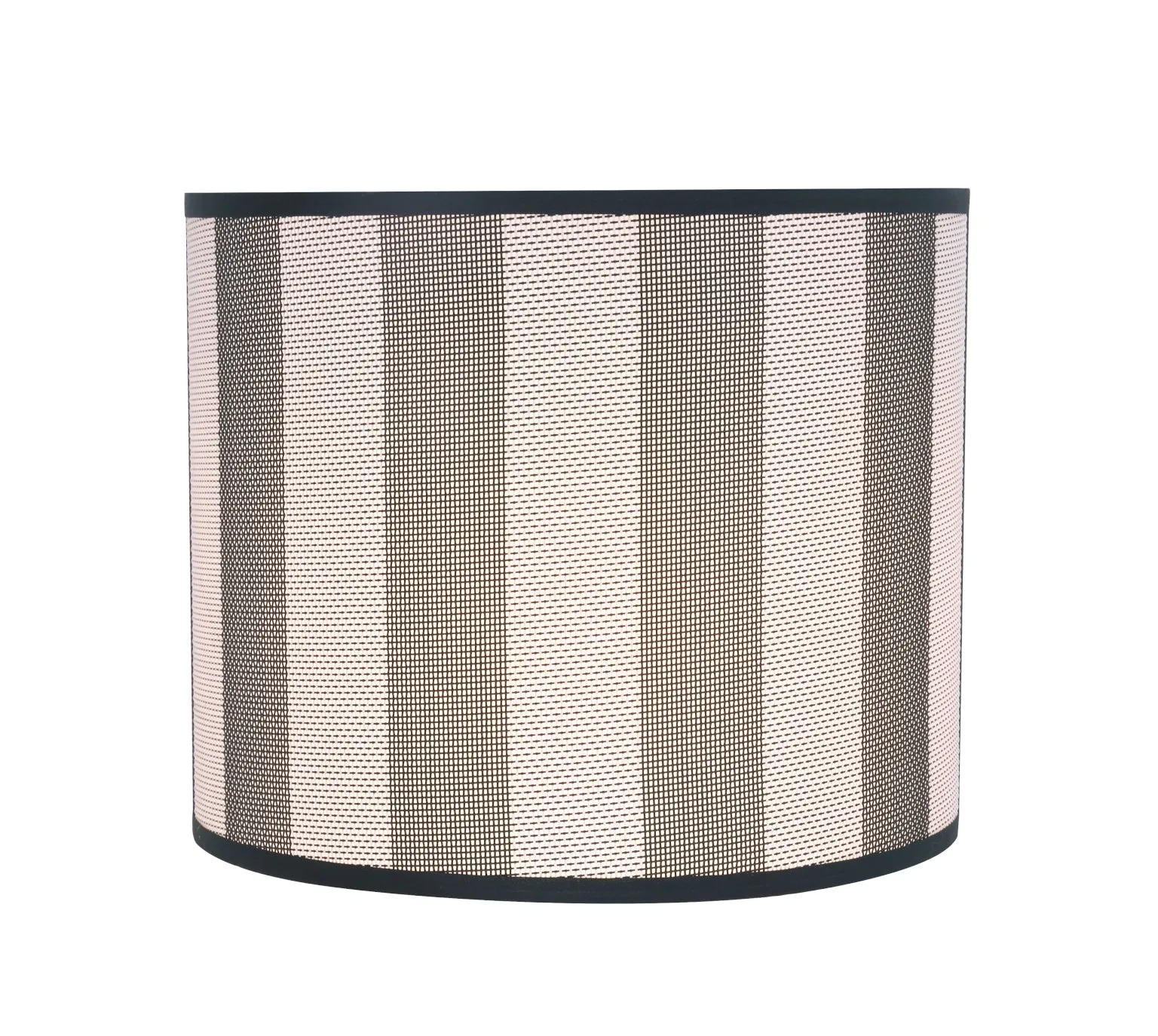 # 31091 Transitional Drum (Cylinder) Shaped Spider Construction Lamp Shade in Hunter Green & White Striped, 12" wide (12" x 12" x 10")