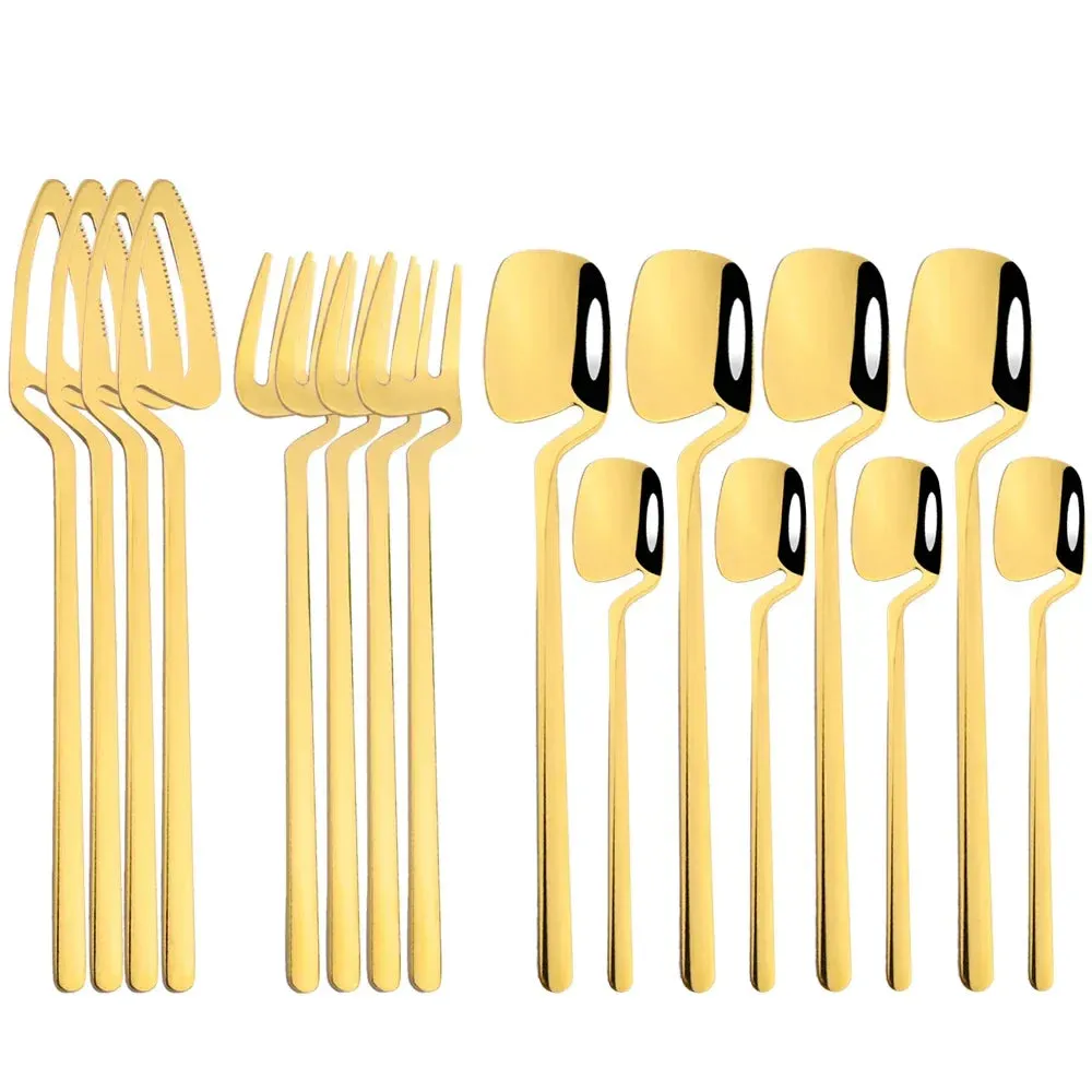 16 Piece Stainless Steel Cutlery Set For Dinner Tea And Parties