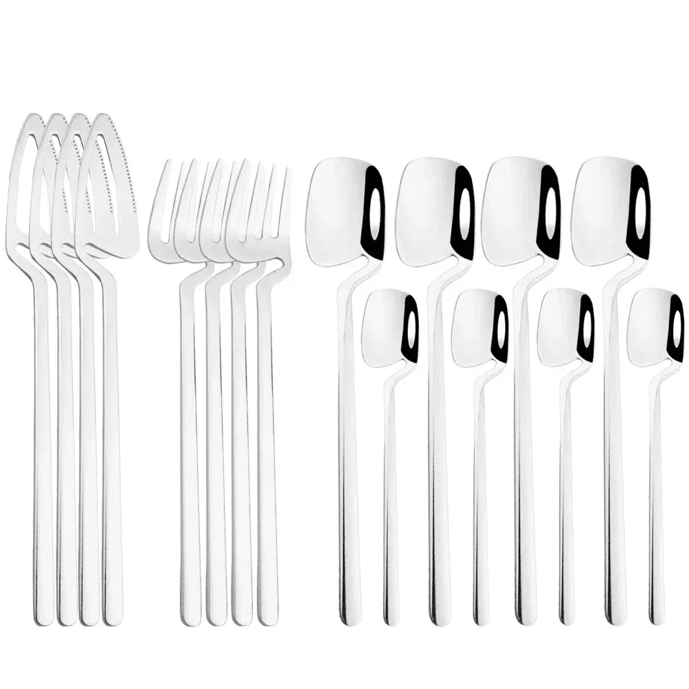 16 Piece Stainless Steel Cutlery Set For Dinner Tea And Parties