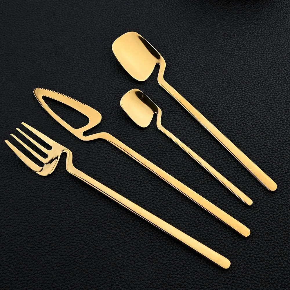 16 Piece Stainless Steel Cutlery Set For Dinner Tea And Parties