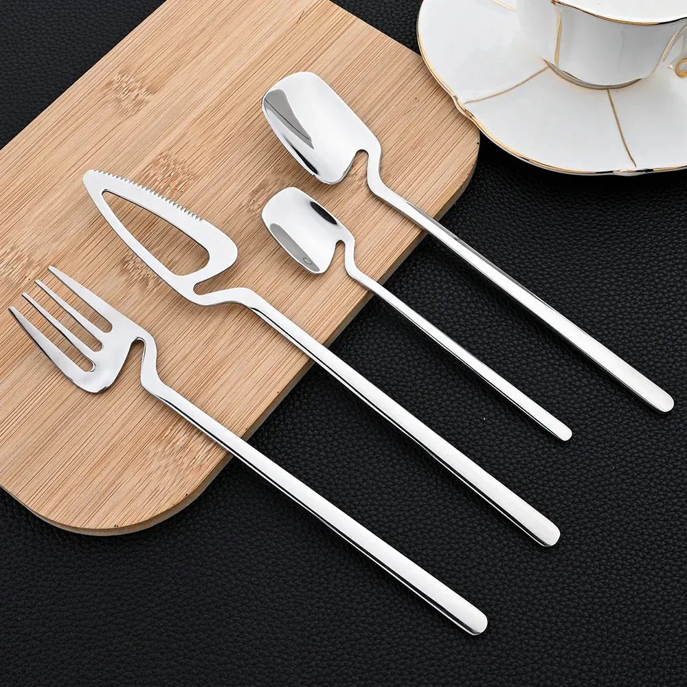 16 Piece Stainless Steel Cutlery Set For Dinner Tea And Parties