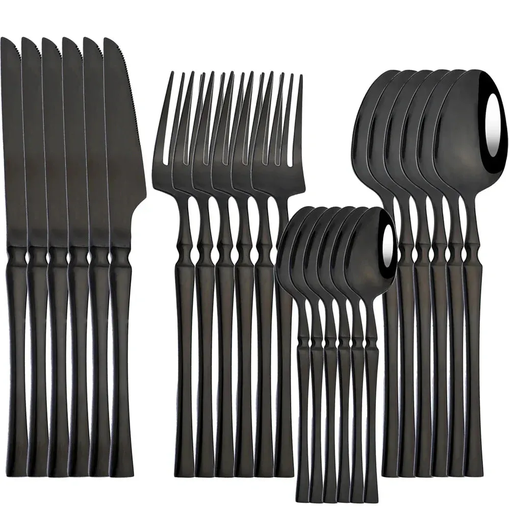24 Piece Stainless Steel Flatware Set For Dining