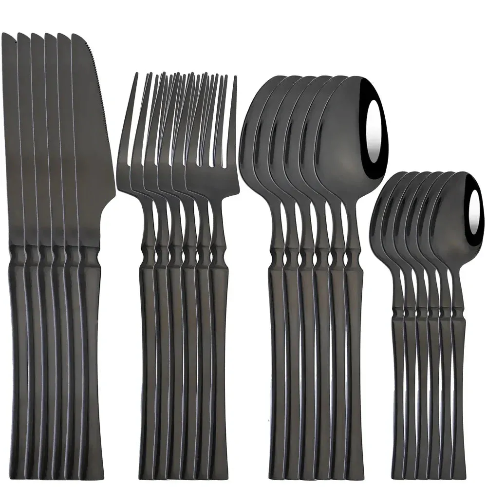 24 Piece Stainless Steel Flatware Set For Dining