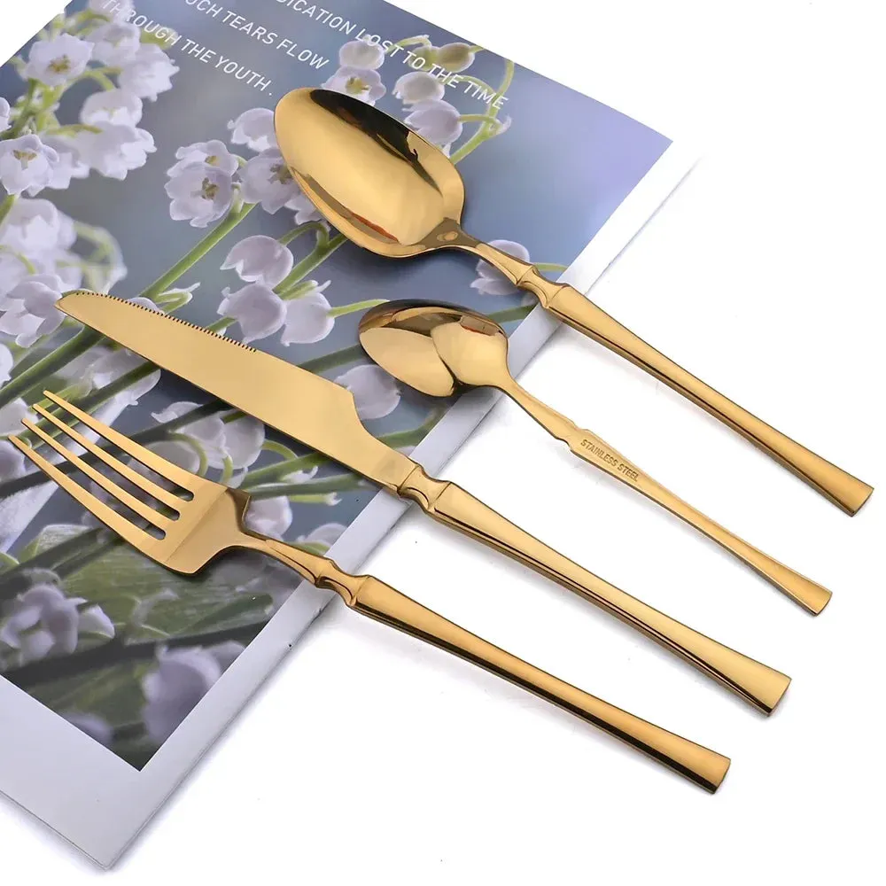 24 Piece Stainless Steel Flatware Set For Dining