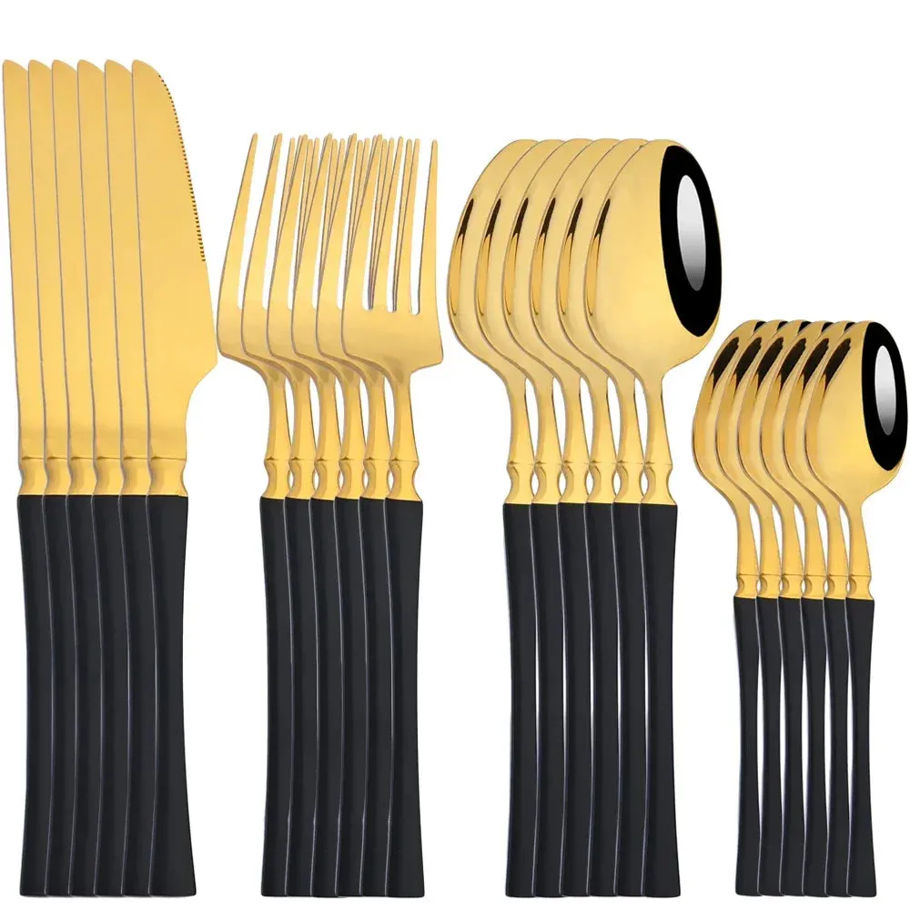 24 Piece Stainless Steel Flatware Set For Dining