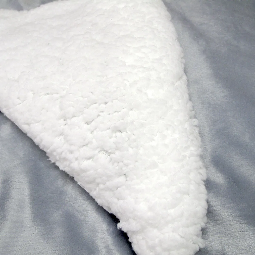 3 Piece Ultra-soft Micro Mink Comforter Set | Queen | Sherpa Reverse | Sky