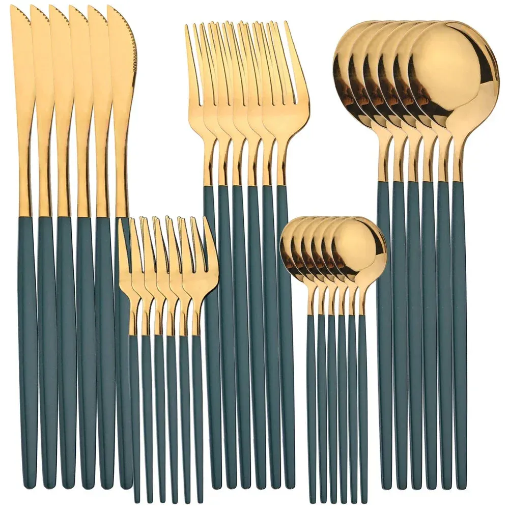 30 Piece Stainless Steel Cutlery Set For Dining And Kitchen Use