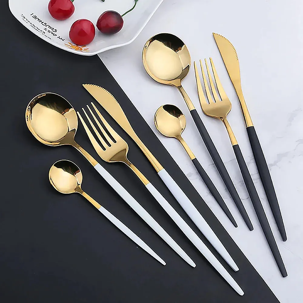 30 Piece Stainless Steel Cutlery Set For Dining And Kitchen Use