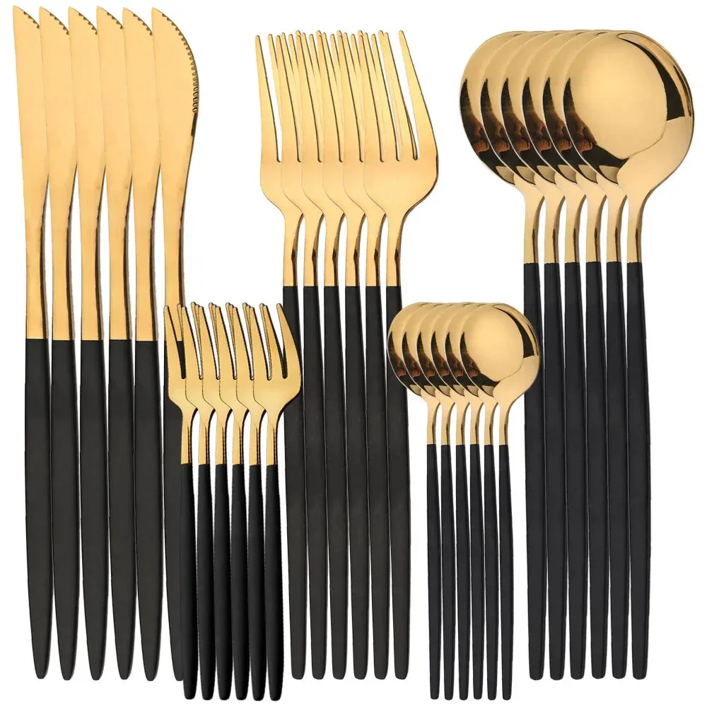 30 Piece Stainless Steel Cutlery Set For Dining And Kitchen Use