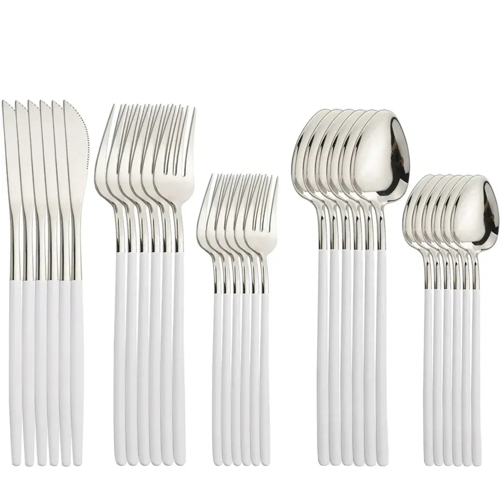 30 Piece Stainless Steel Cutlery Set For Dining Table