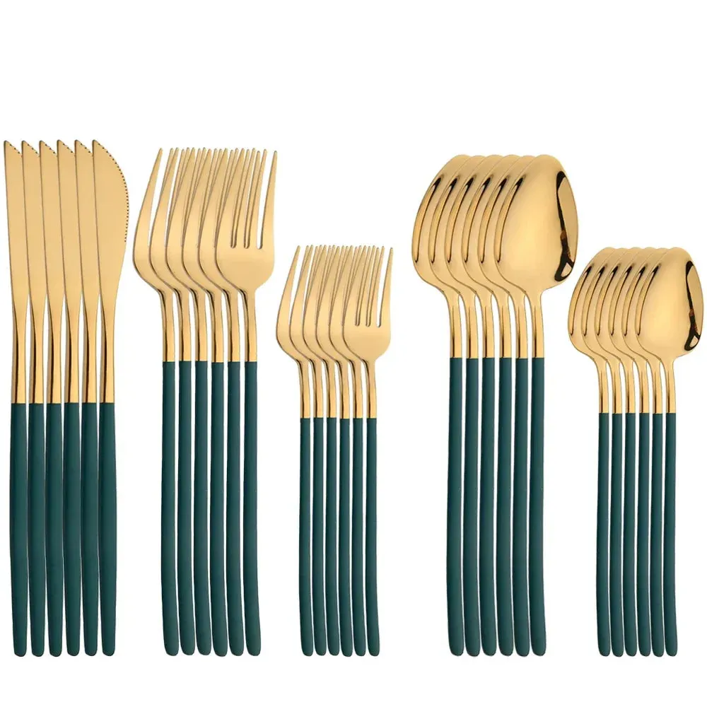 30 Piece Stainless Steel Cutlery Set For Dining Table