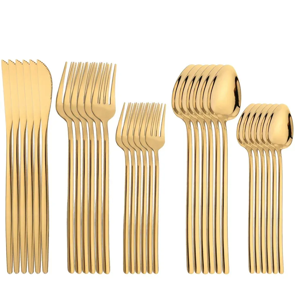 30 Piece Stainless Steel Cutlery Set For Dining