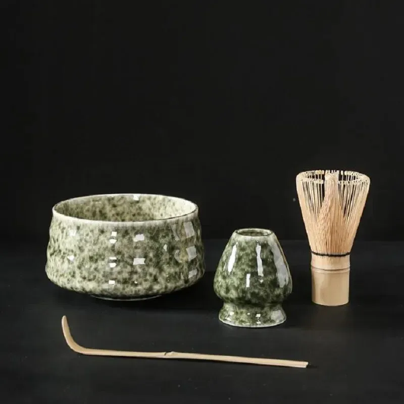 4pc Japanese Matcha Set: Safe Bamboo Whisk Teaspoon Tea Sets & Tools