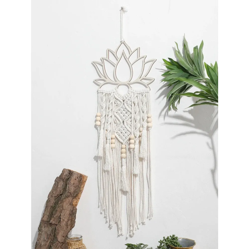 Boho Lotus Macrame Dream Catcher for Home Decor