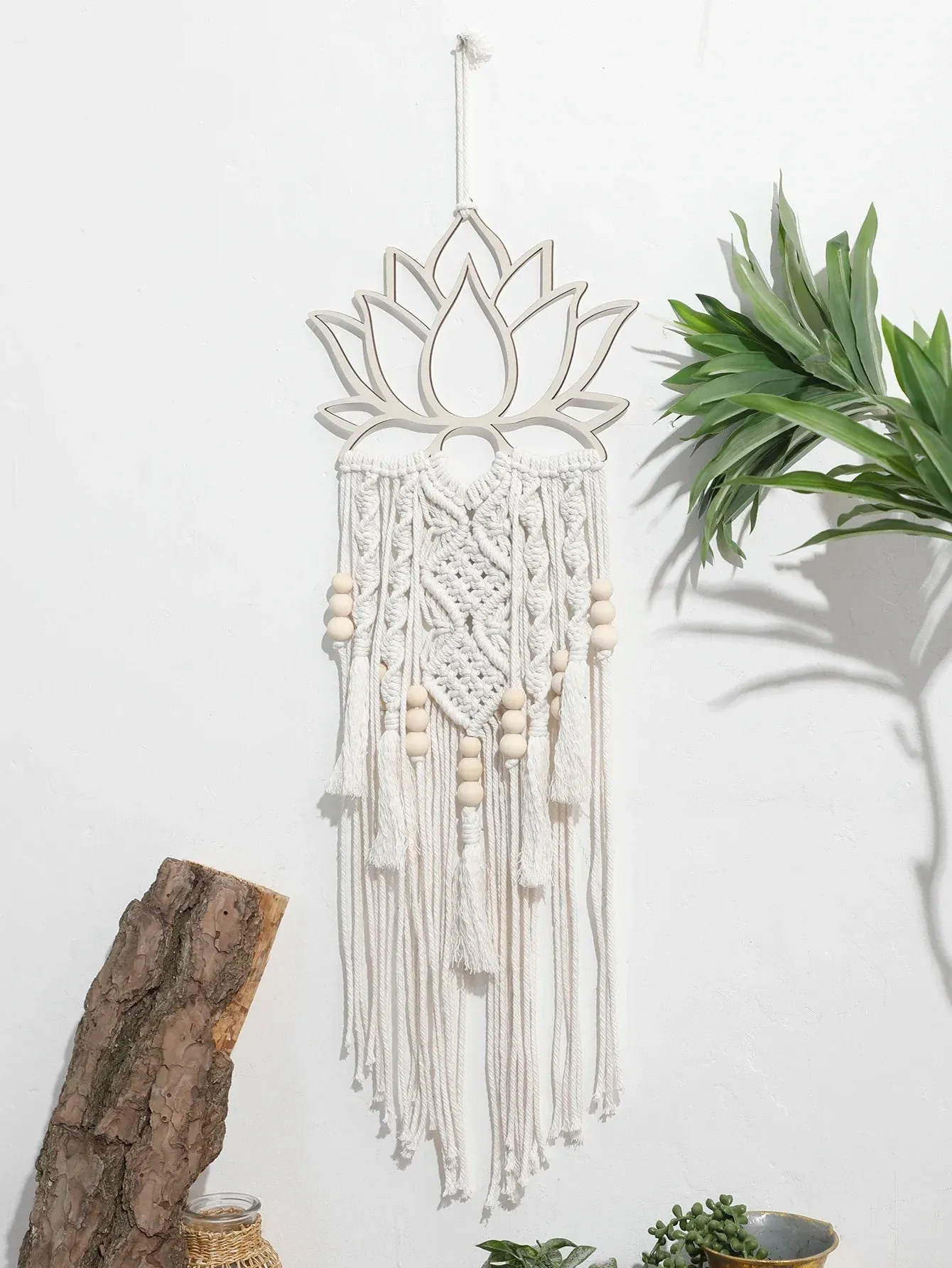 Boho Lotus Macrame Dream Catcher for Home Decor