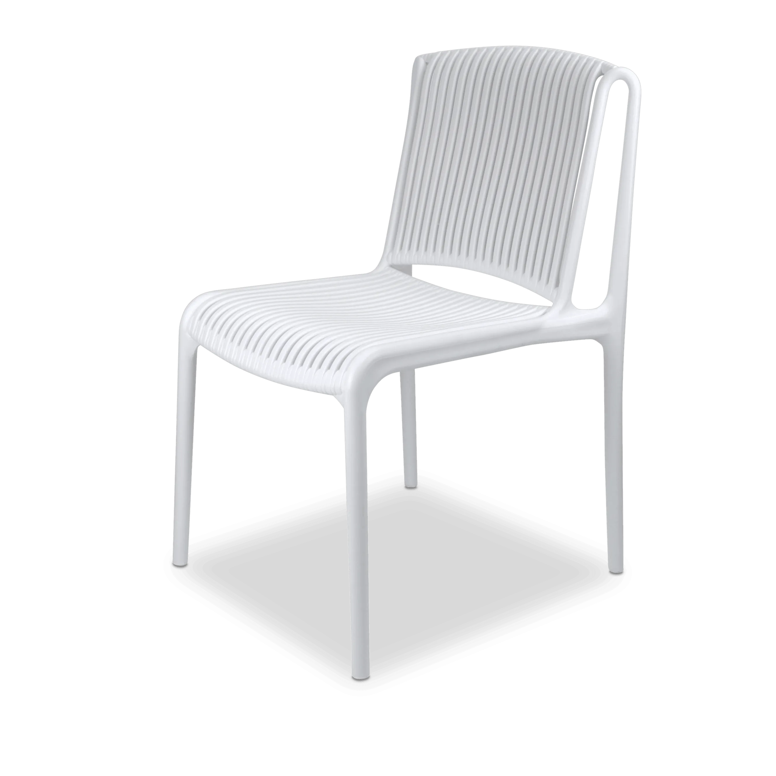 Caribbean Outdoor Extension Table in White with UV Plastic Outdoor Chairs (PP)