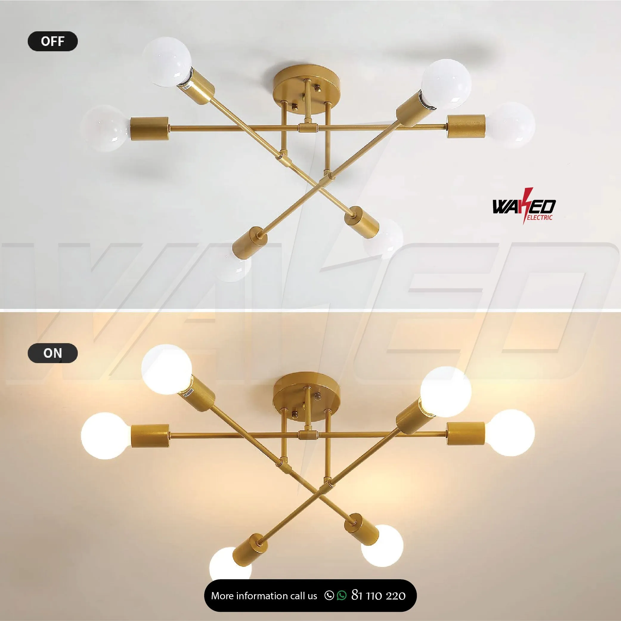 Chandelier with 6 lamps