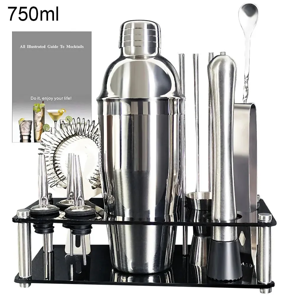 Complete 13 22pc Cocktail Shaker Set with Holder