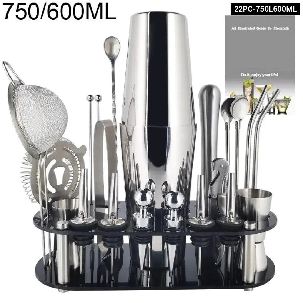 Complete 13 22pc Cocktail Shaker Set with Holder