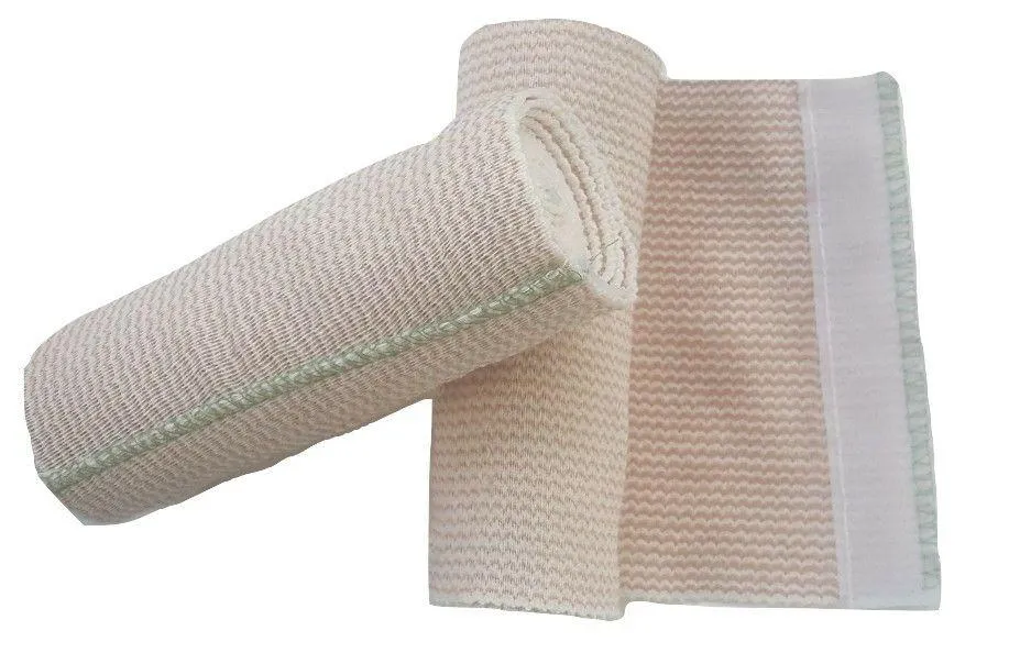 Cotton Elastic Bandages 6ft, Hook and Loop Closure(13 to15 ft. stretched) 2pc