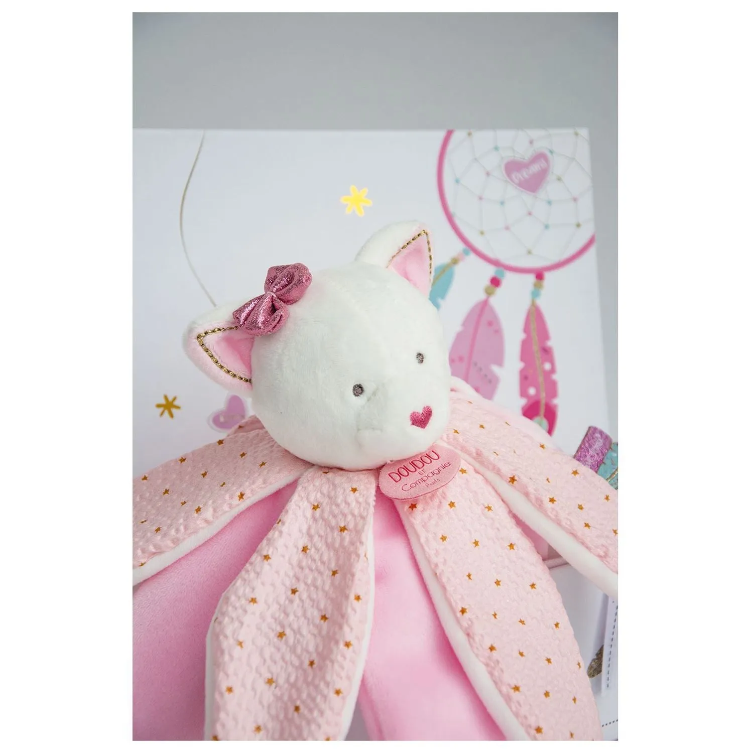 Doudou Signature Petal Comforter - Pinky Cat