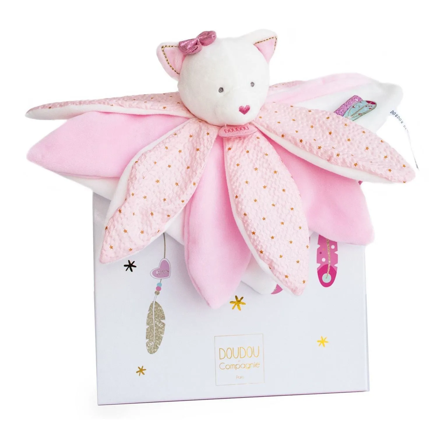 Doudou Signature Petal Comforter - Pinky Cat