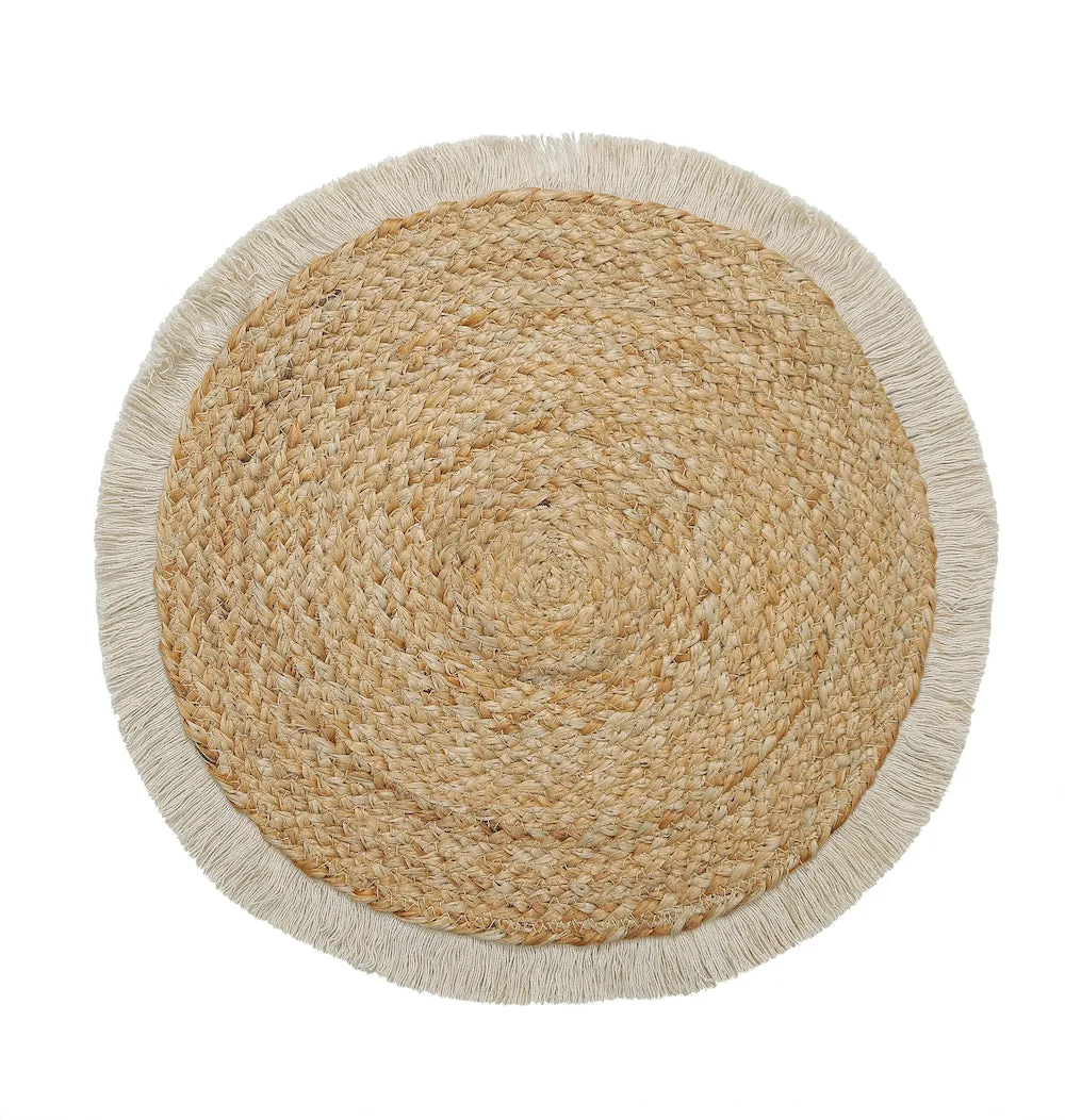 Elara Round Jute Table Mats - Perfect for Kitchen & Dining Decor