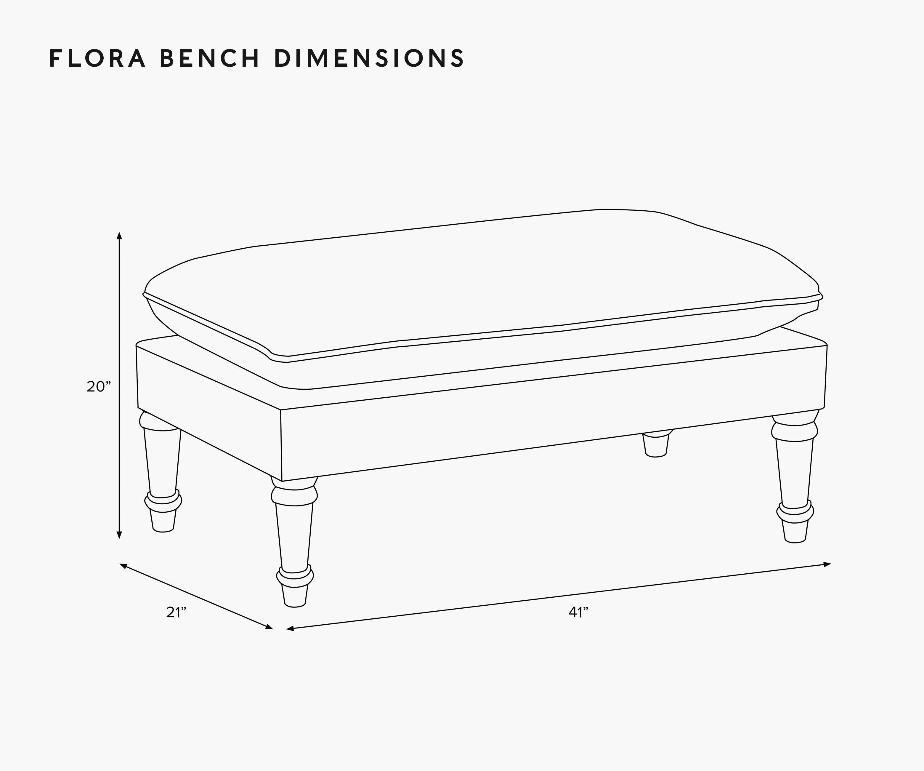 Flora Bench - Garden Party Blue