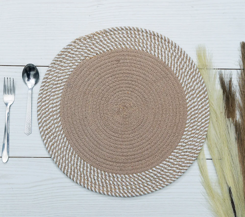 Freya Round Jute Placemats for Table - Eco-Friendly Kitchen Accessories