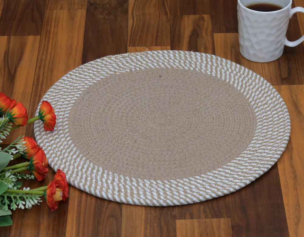Freya Round Jute Placemats for Table - Eco-Friendly Kitchen Accessories