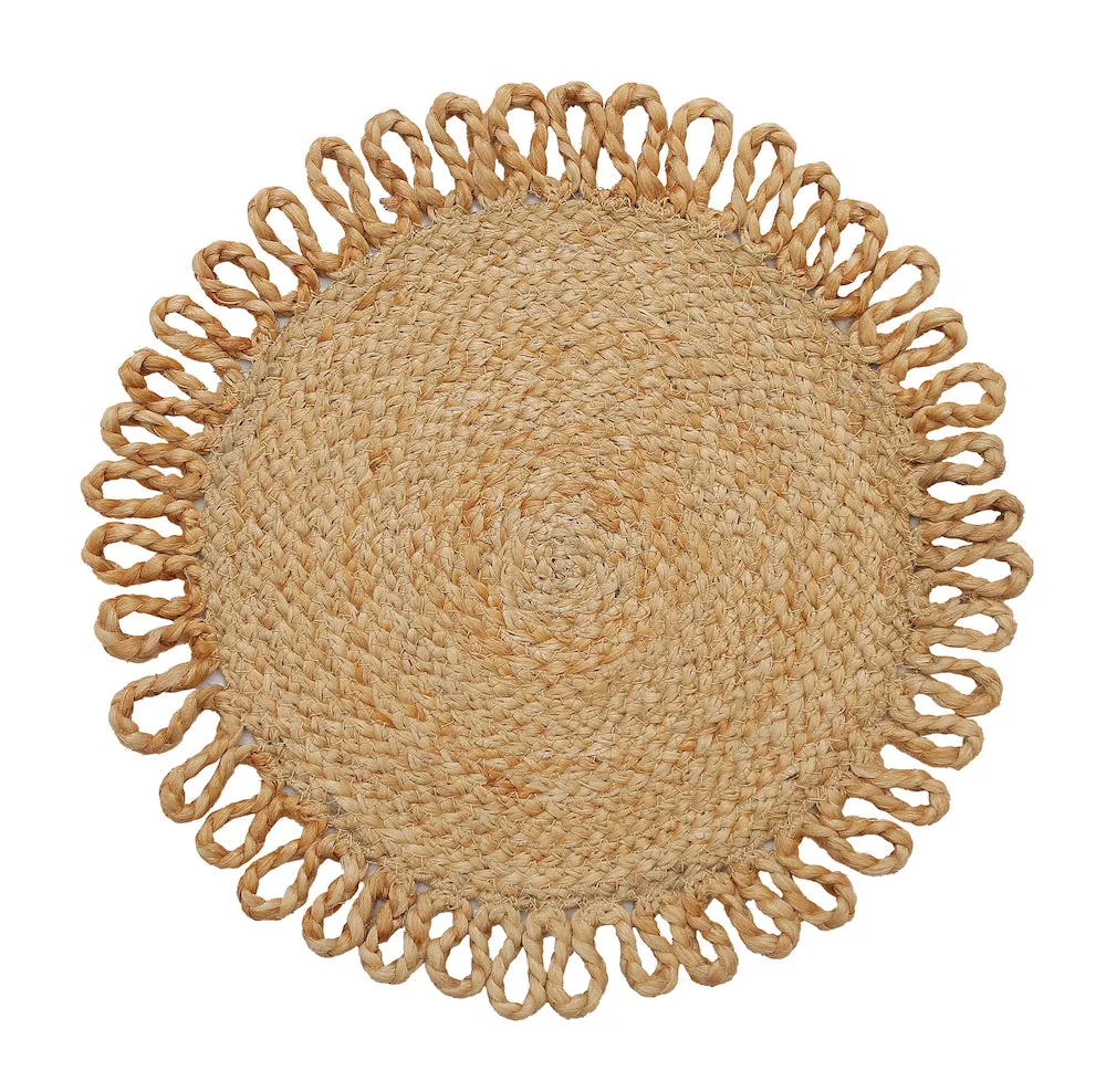 Isadora Natural Round Jute Placemats - Sustainable Dining Table Decor