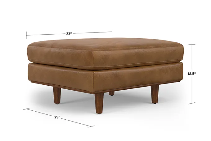 Morrison Ottoman in Genuine Top Grain Leather