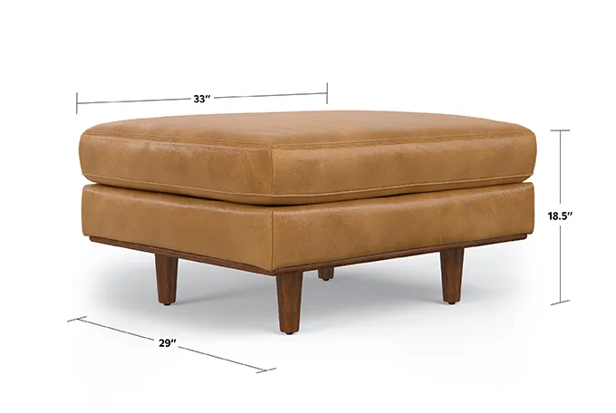 Morrison Ottoman in Genuine Top Grain Leather