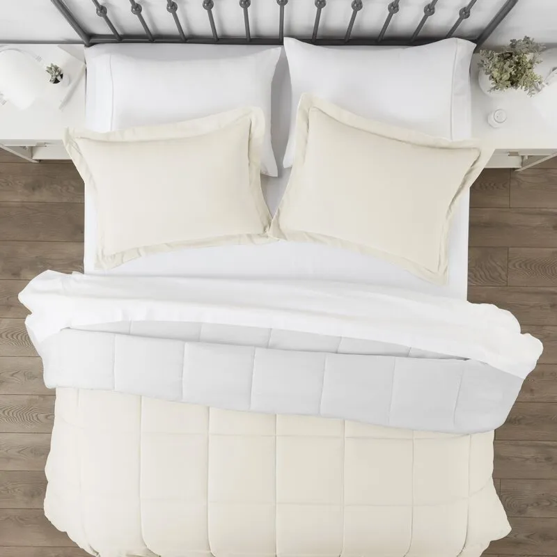 Poreco Standard Microfiber Reversible Comforter Set