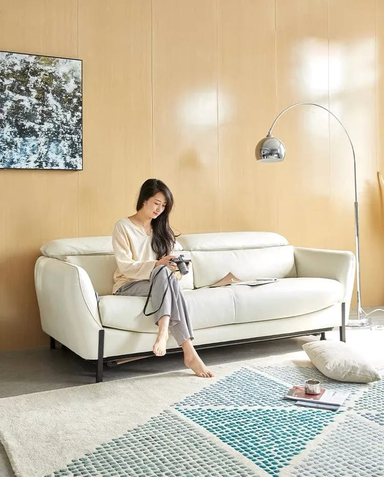 Rollen Leather Foldable Sofa Bed with Mattress