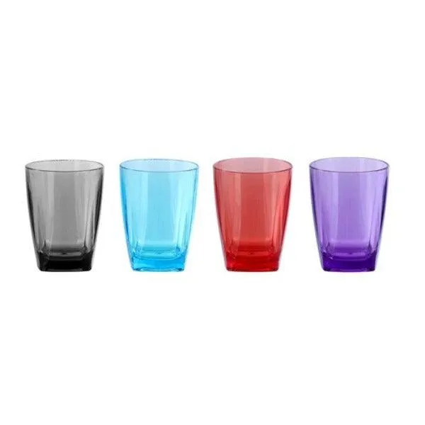 Set Of 8 - Deco Drinking Glass Tumbler - BPA Free