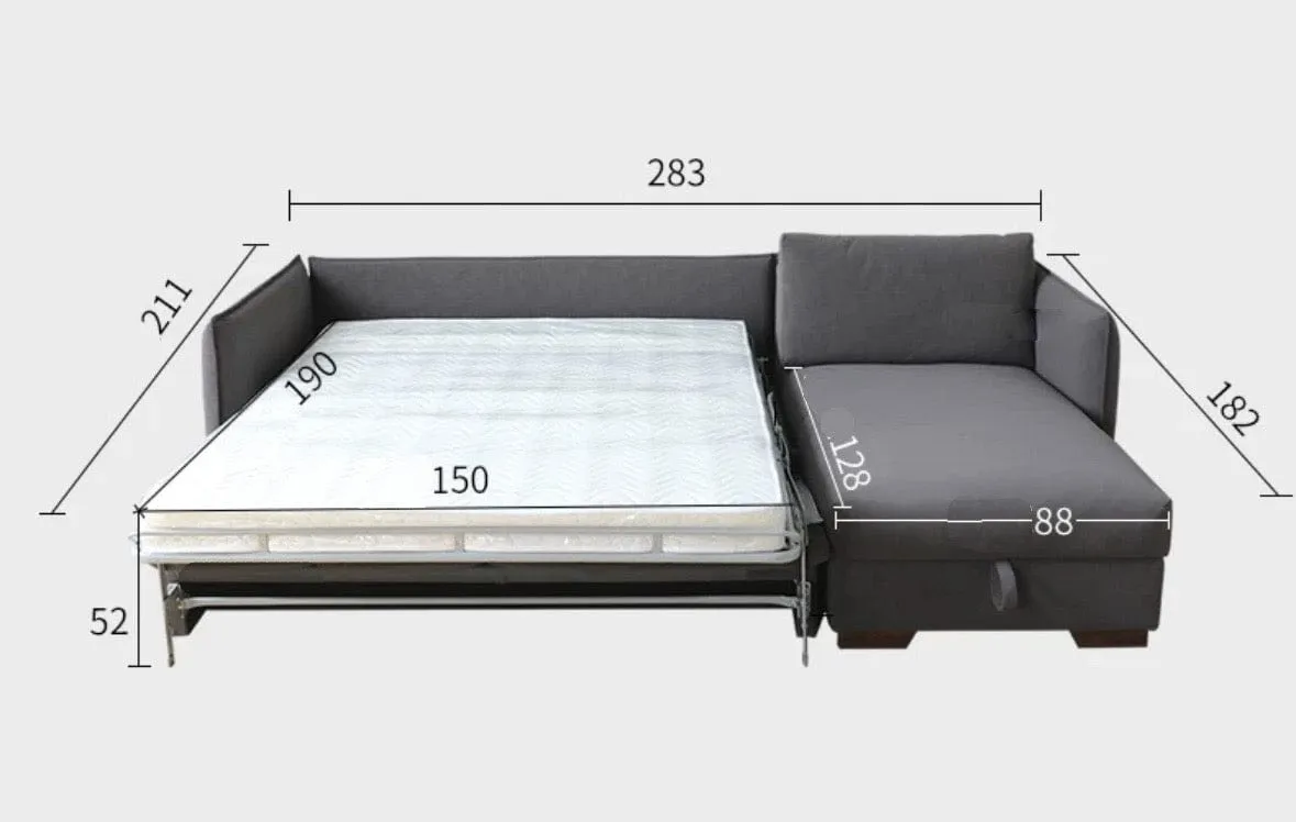 Steven Foldable Storage Sofa Bed with Mattress
