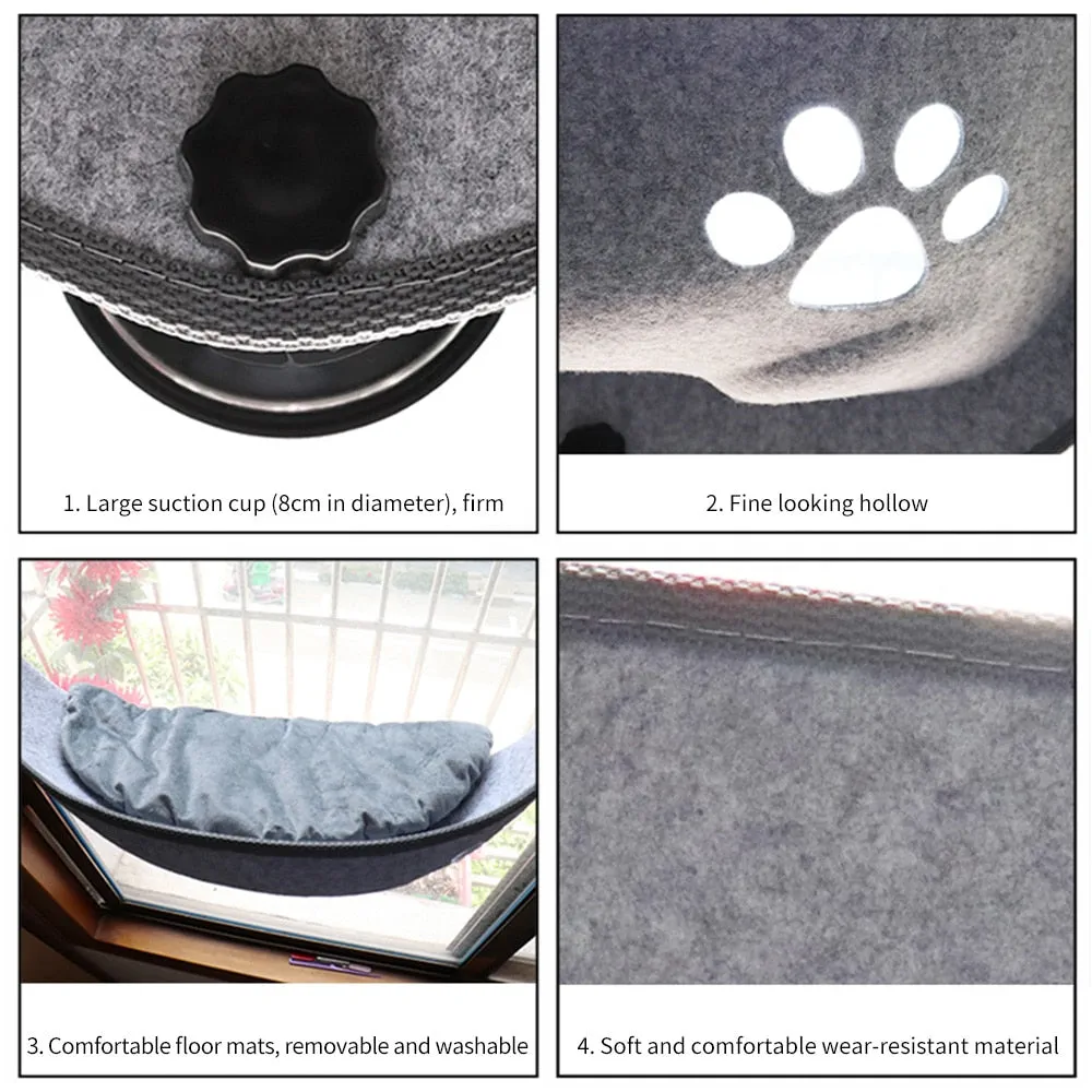 Window Hammock with Powerful Suction Cup Pet Kitten Hanging Bed Storage Pet Warming Ferret Cage  Frame Seat Bed
